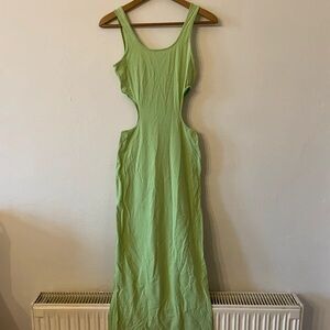 Stradivarius Lime Backless Dress